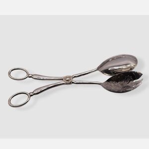 Intricate Antique Silver Tongs
